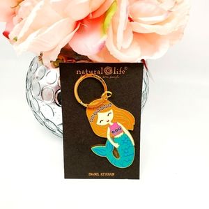 Natural Life Mermaid Enamel Keychain Key Ring